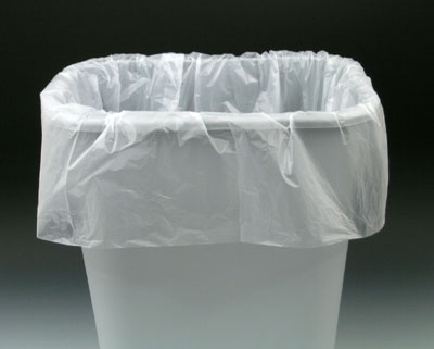 NAPS Polybag - High Density Poly Trash Liners/Bags with MicrobanÂ® - Clear  - 38 x 60, 14 Micron