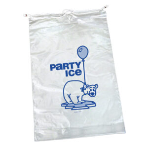 Single Drawstring Ice Bags with Party Ice Print