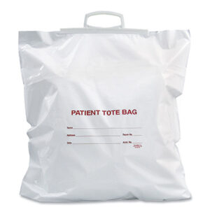 Preprinted Patient Poly Tote Bag with Rigid Handle - 2 Mil