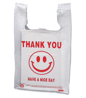 High Density Polyethylene T-Shirt Bags with Print - .5 Mil