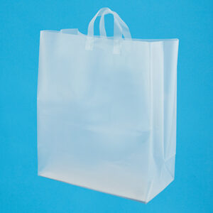 Clear Frosted High Density Polyethylene Tote Bags - 4.5 Mil