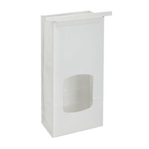 White Poly-Lined Paper Bags with Tabs and Window
