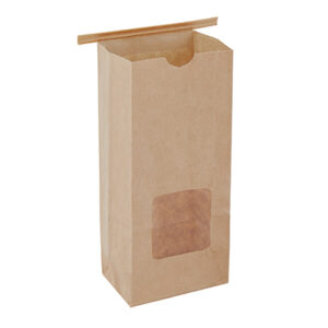 Kraft Poly-Lined Paper Bag with Tabs and Window
