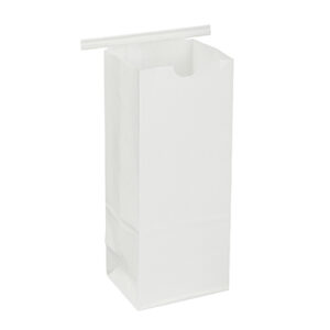 White Poly-Lined Paper Bags with Tabs