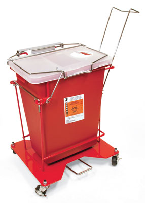 Sharpscart Wire Foot Pedal Carts for Sharps Containers