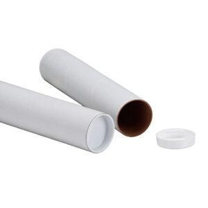Mailing Tubes with Plastic End Plugs - White