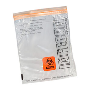 Bitran® Infecon® Leakproof Biohazard Zipper Bags with Pouch - 2.8 Mil