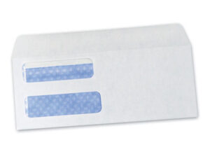 Gummed Flap Double Window Business Envelopes - 24 lb