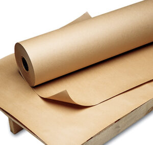 Poly-Coated Kraft Wrapping Paper on a Roll - 60 lb