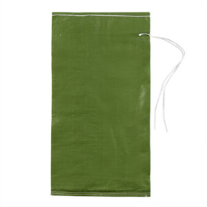 Green Woven Polypropylene Bags with Tie Strings