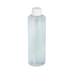 Cylinder Bottle with White Cap - Clear