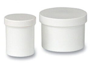 Wide-Mouth Jars with White Caps - White
