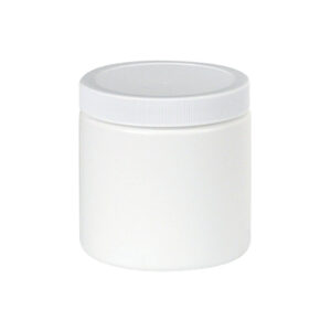High Density Polyethylene Wide-Mouth Jars with Caps - White