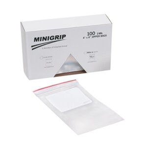 Minigrip® Red Line™ Write-on® Zipper Bags in a Dispenser Box - 2 Mil